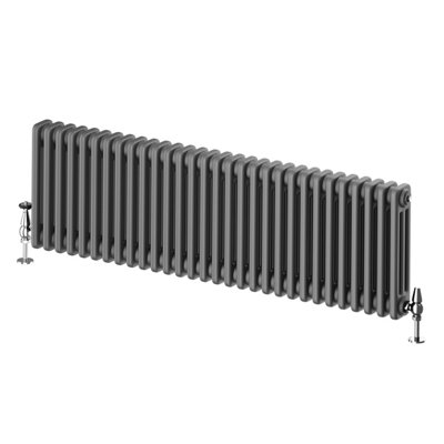 Braxton Grey Triple Horizontal Column Radiator - 400x1370mm
