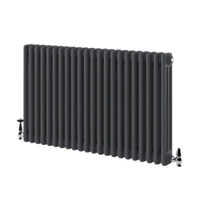 Braxton Grey Triple Horizontal Column Radiator - 600x1010mm | DIY at B&Q