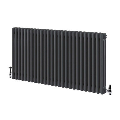 Braxton Grey Triple Horizontal Column Radiator - 600x1190mm