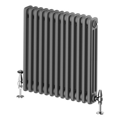 Braxton Grey Triple Horizontal Column Radiator - 600x605mm