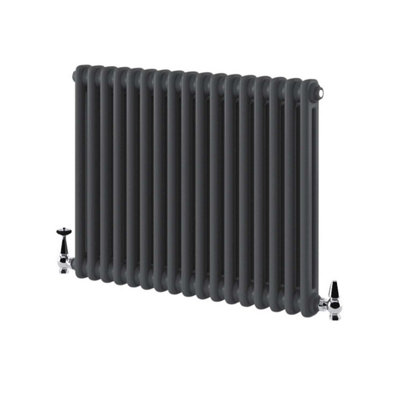 Braxton Grey Triple Horizontal Column Radiator - 600x785mm