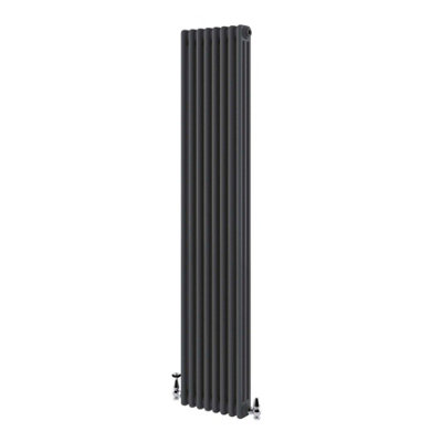 Braxton Grey Triple Vertical Column Radiator - 1800x380mm