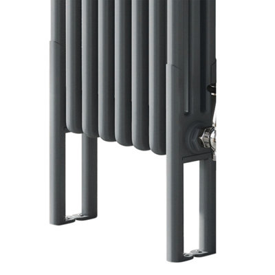 Braxton Pair of Grey Double Column Radiator Feet