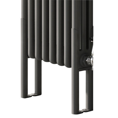 Braxton Pair of Grey Quadruple Column Radiator Feet