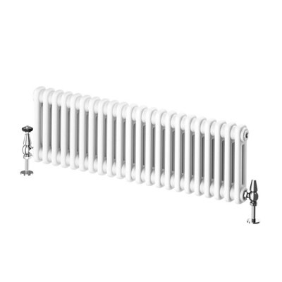 Braxton White Double Horizontal Column Radiator - 300x1010mm