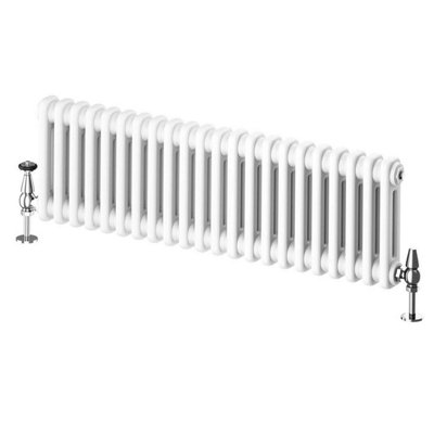 Braxton White Double Horizontal Column Radiator - 400x1010mm