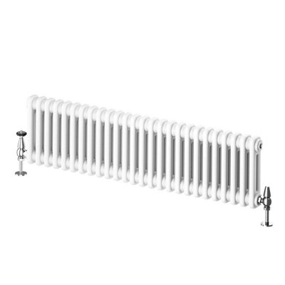 Braxton White Double Horizontal Column Radiator - 400x1190mm