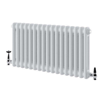 Braxton White Double Horizontal Column Radiator - 400x785mm