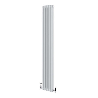 Braxton White Double Vertical Column Radiator - 1800x290mm