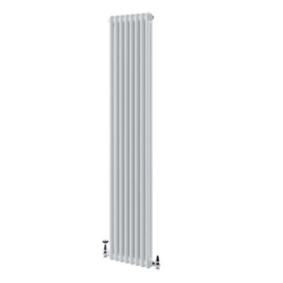 Braxton White Double Vertical Column Radiator - 1800x380mm