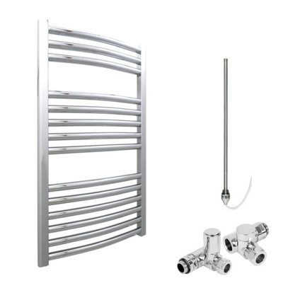 Bray Dual Fuel Heated Towel Rail, Curved, Chrome - W500 x H800 mm Price Comparisons | Compare The Build