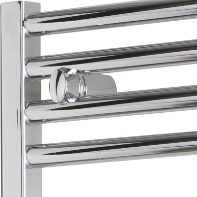 Bray Dual Fuel Heated Towel Rail Straight Chrome W500 x H800