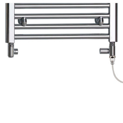 Bray Dual Fuel Heated Towel Rail, Straight, White - W400 x H1800 mm
