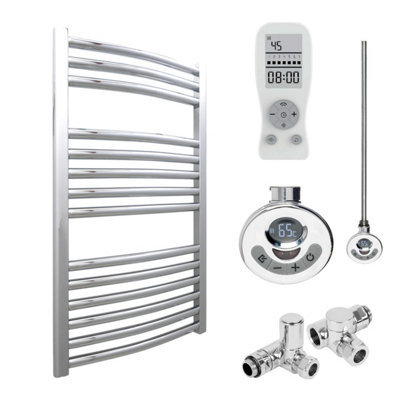 Dual fuel towel discount rail with timer