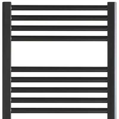 Bray Electric Heated Towel Rail Prefilled Straight Black W400 x H800 mm DIY at B Q