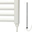 Bray Electric Heated Towel Rail, Prefilled, Straight, White - W300 x H800 mm
