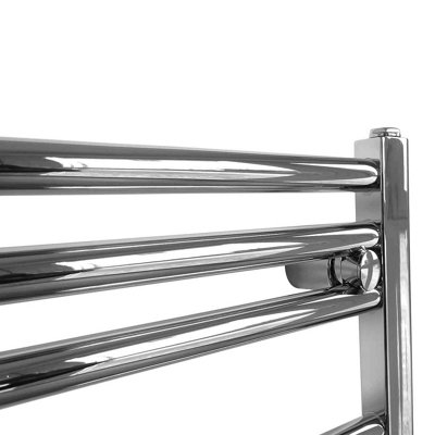 Bray Heated Towel Rail For Central Heating, Curved, Chrome - W500 x H800 mm