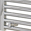 Bray Heated Towel Rail For Central Heating, Straight, Chrome - W400 x H800 mm