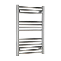 Bray Heated Towel Rail For Central Heating, Straight, Chrome - W500 x H800 mm