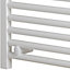 Bray Heated Towel Rail For Central Heating, Straight, White - W300 x H800 mm