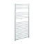 Bray Heated Towel Rail For Central Heating, Straight, White - W500 x H1000 mm