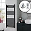 Bray Thermostatic Electric Heated Towel Rail With Timer, Black - W400 x H800 mm