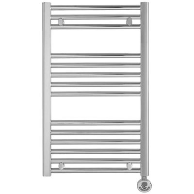 Bray Thermostatic Electric Heated Towel Rail With Timer, Straight