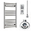 Bray Thermostatic Electric Heated Towel Rail With Timer, Straight, Chrome - W400 x H800 mm