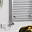 Bray Thermostatic Electric Heated Towel Rail With Timer, Straight, Chrome - W500 x H1000 mm