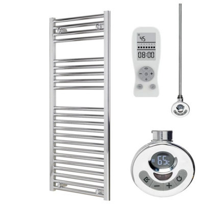 Bray Thermostatic Electric Heated Towel Rail With Timer, Straight, Chrome - W500 x H1200 mm Price Comparisons | Compare The Build