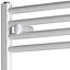 Bray Thermostatic Electric Heated Towel Rail With Timer, Straight, White - W500 x H800 mm