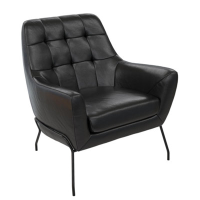 Brayden Accent Chair Black Faux Leather