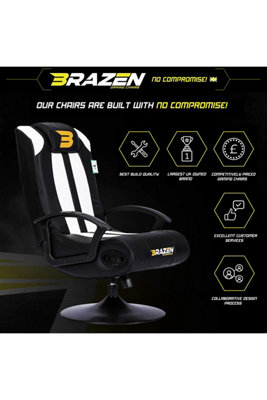 BraZen 17991 Stag 2.1 Bluetooth Surround Sound White Black