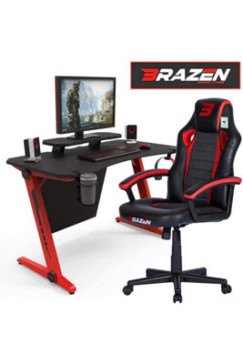 BraZen 18126 Salute Red & Black PC Gaming Chair