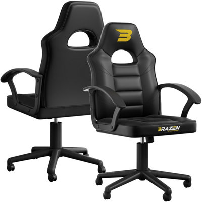 BraZen Valor Mid Back PC Gaming Chair Black DIY at B Q