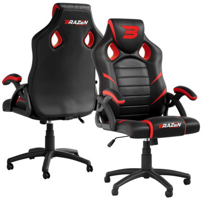 BraZen Valor Mid Back PC Gaming Chair Red DIY at B Q