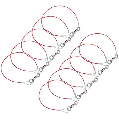 Breakaway Towing Cable For Braked Trailers Caravans Hook + Ring PVC Coated 10pc