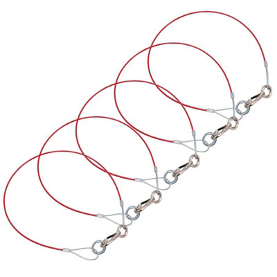 Breakaway Towing Cable For Braked Trailers Caravans Hook + Ring PVC Coated 5pc