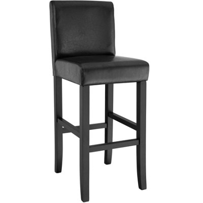 Breakfast bar stool made of artificial leather - black