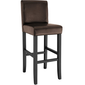 Breakfast bar stool made of artificial leather - brown