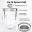 Breakfast Jars (330ml) Overnight Oats Jars with Airtight Screw Sealing Lid Set (1 Pack - Silver)