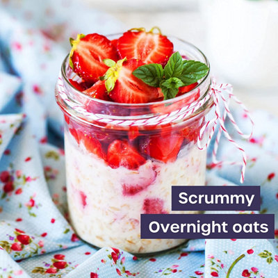 Breakfast Jars (330ml) Overnight Oats Jars with Airtight Screw