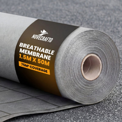 Breathable Roofing Membrane, 1.5m x 50m (75m²) - 100 GSM, 3-Layer Vapor ...