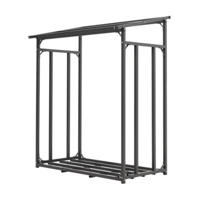 Breeins 110cm W x 70cm D Metal Firewood Rack Holder Metal Tube Log ...