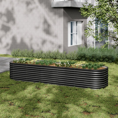 breeins-320cm-w-anthracite-oval-metal-raised-bed-galvanized-raised