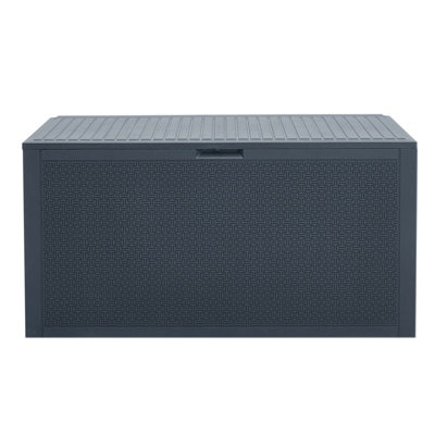 Breeins 340L Plastic Outdoor Garden Storage Box, Dark Grey