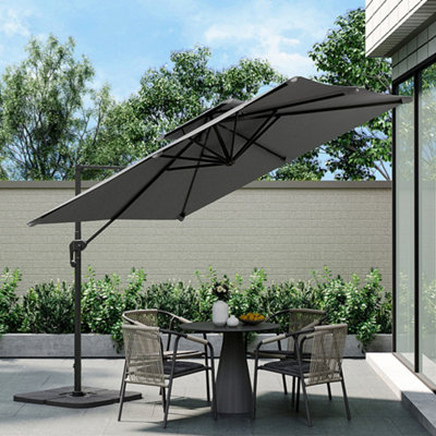 8 foot patio umbrella frame Clihome 10' x 8' Patio Square Market Umbrella with Skirted Canopy