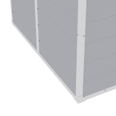 Breeins 8x4ft Garden Shed Durable Plastic Shed Apex Roof Furniture Storage Tool Shed with Lockable Door