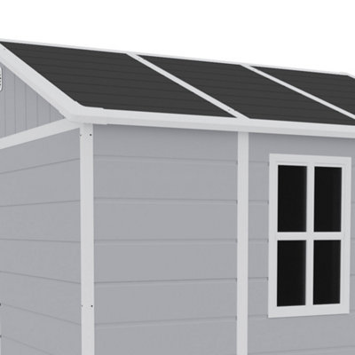 Breeins 8x6ft Garden Durable Plastic Shed Apex Roof Furniture