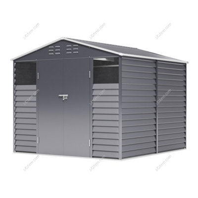 Breeins 8x8.5ft Outdoor Garden Metal Apex Shed Tool Shed Storage